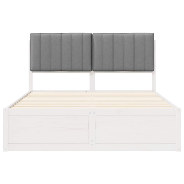 Estructura de Cama con Cabecera Tapizada Gris Claro M 5