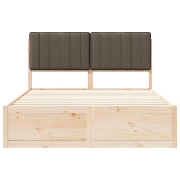 Estructura de Cama con Cabecera Tapizada Taupé 140 x 190 cm M 5