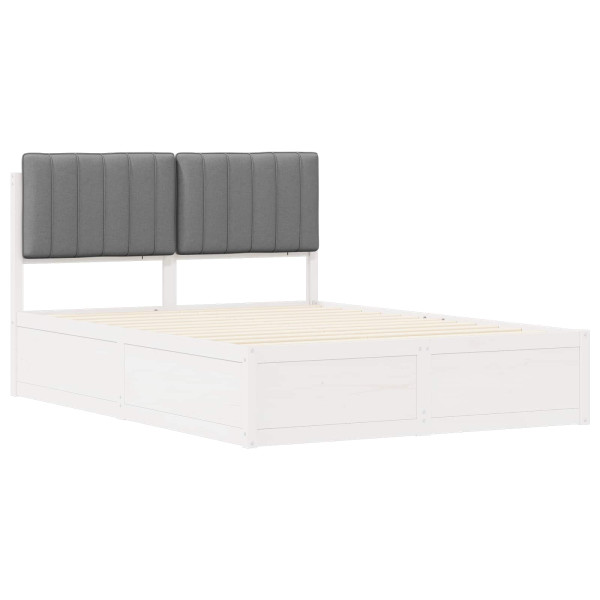 Estructura de Cama con Cabecera Tapizada Gris Claro M 4