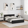 Estructura de cama con cabecera Roble Negro 140 x 190 cm 1