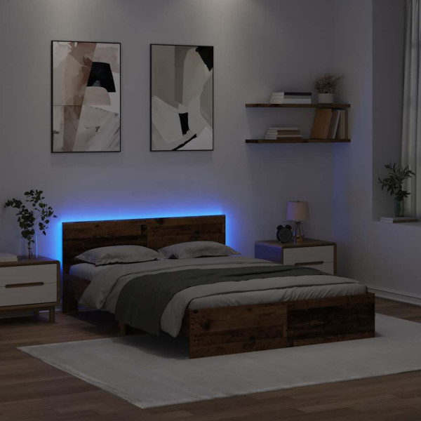 Estructura de cama con cabecera Madera Vieja 120 x 200 cm M 4