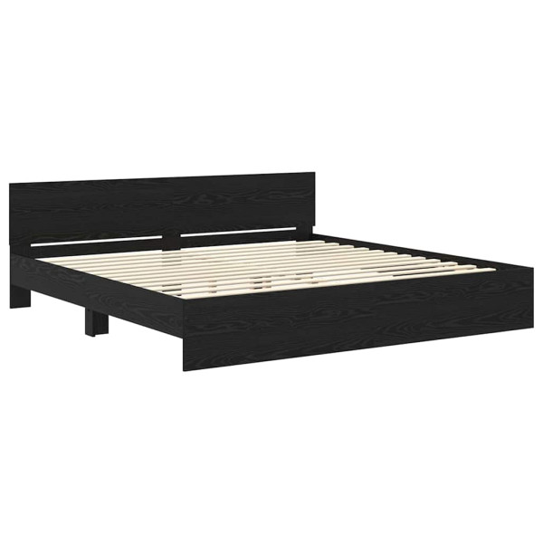 Estructura de cama con cabecera Roble Negro 180 x 200 cm M 5