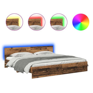 Estructura de cama con cabecera Madera Vieja 200 x 200 cm H