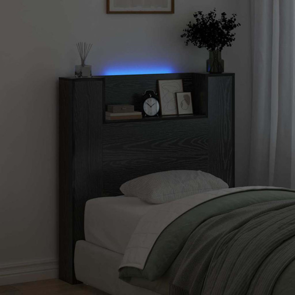 Cabecero de armario con estante Roble Negro 100 x 15 x 103.5 cm M 4