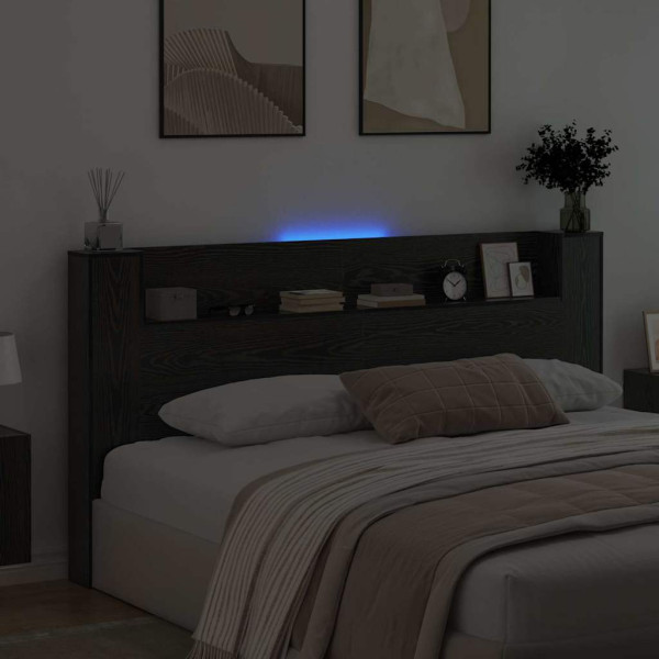 Cabecero de armario con estante Roble Negro 200 x 15 x 103.5 cm M 4