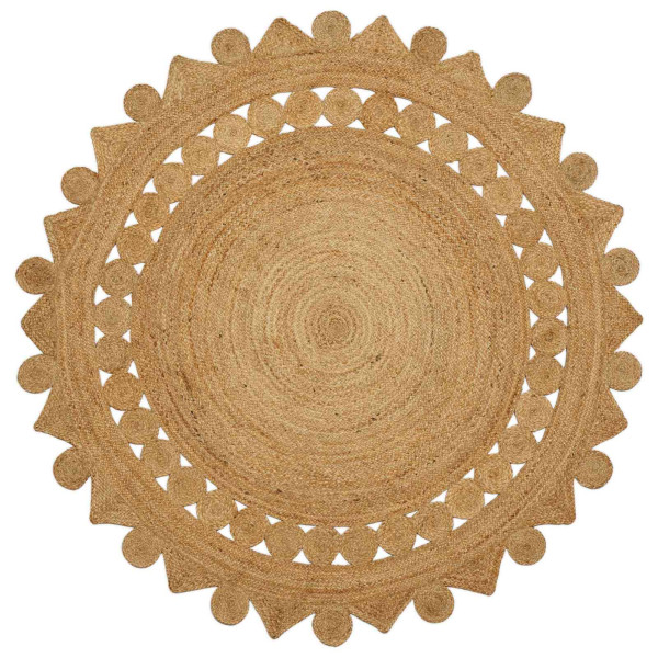 Alfombra Marrón Ø 180 cm yute D