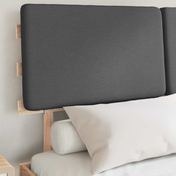 Estructura de Cama con Cabecera Tapizada Gris oscuro M 3