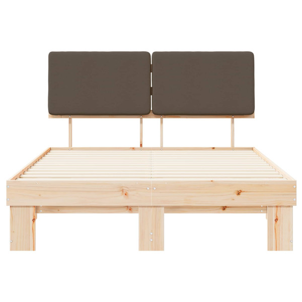 Estructura de Cama con Cabecera Tapizada Taupé 120 x 190 cm M 5