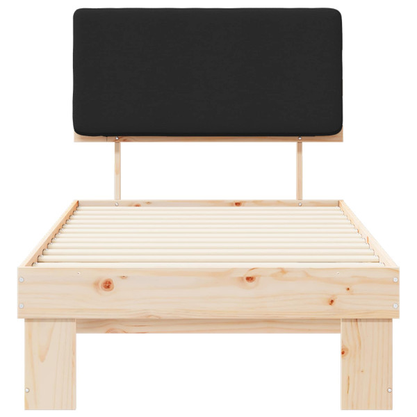 Estructura de Cama con Cabecera Tapizada Negro 100 x 200 cm M 5