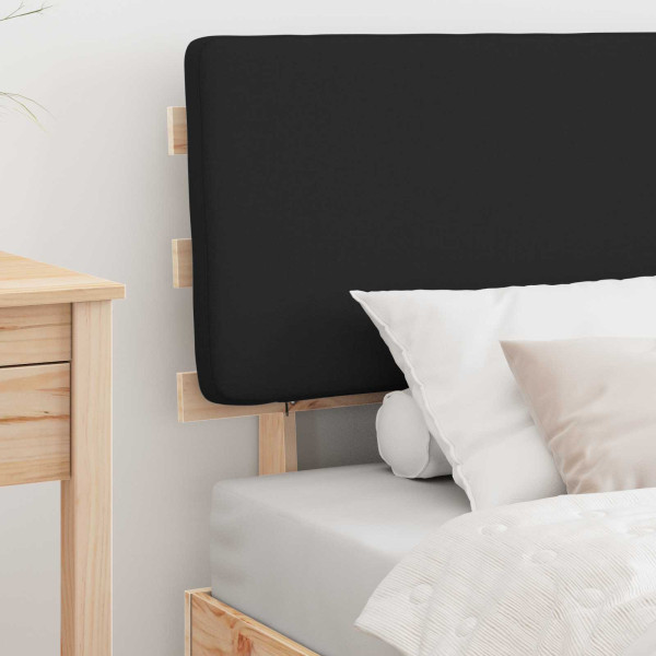 Estructura de Cama con Cabecera Tapizada Negro 80 x 200 cm M 3