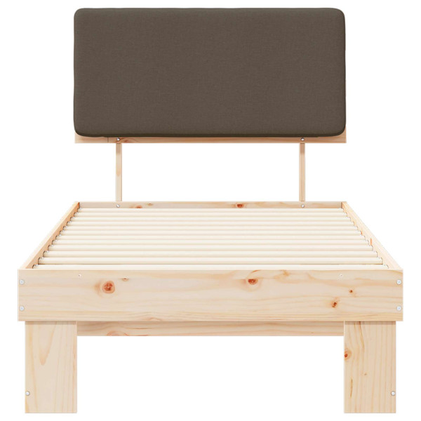 Estructura de Cama con Cabecera Tapizada Taupé 80 x 200 cm M 5