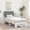 Estructura de Cama con Cabecera Tapizada Gris Claro 80 x 200 cm 1