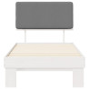 Estructura de Cama con Cabecera Tapizada Gris Claro 75 x 190 cm 5