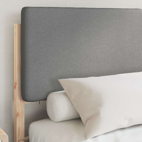 Estructura de Cama con Cabecera Tapizada Gris Claro M 3