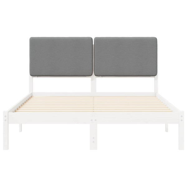 Estructura de Cama con Cabecera Tapizada Gris Claro M 5