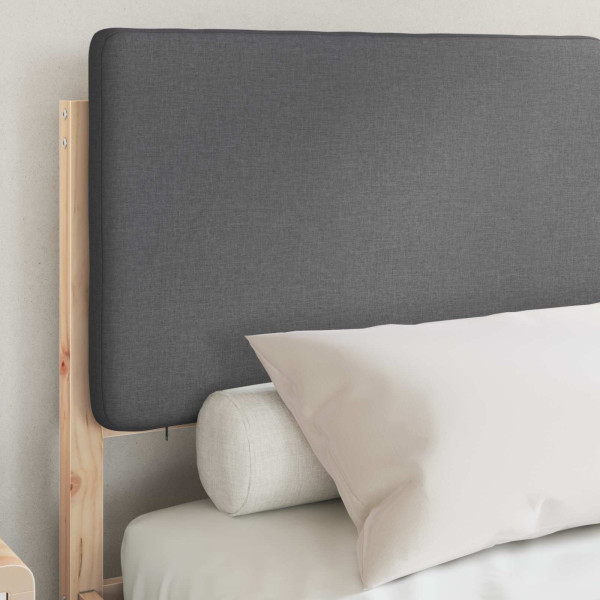 Estructura de Cama con Cabecera Tapizada Gris oscuro M 3