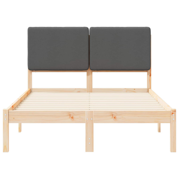 Estructura de Cama con Cabecera Tapizada Gris oscuro M 5