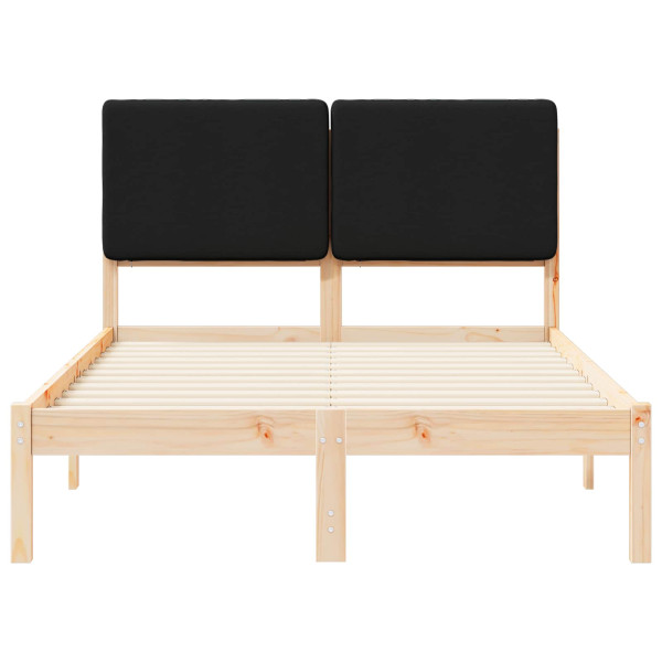 Estructura de Cama con Cabecera Tapizada Negro 135 x 190 cm M 5