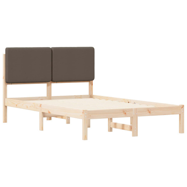 Estructura de Cama con Cabecera Tapizada Taupé 135 x 190 cm M 4