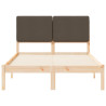 Estructura de Cama con Cabecera Tapizada Taupé 120 x 190 cm 5