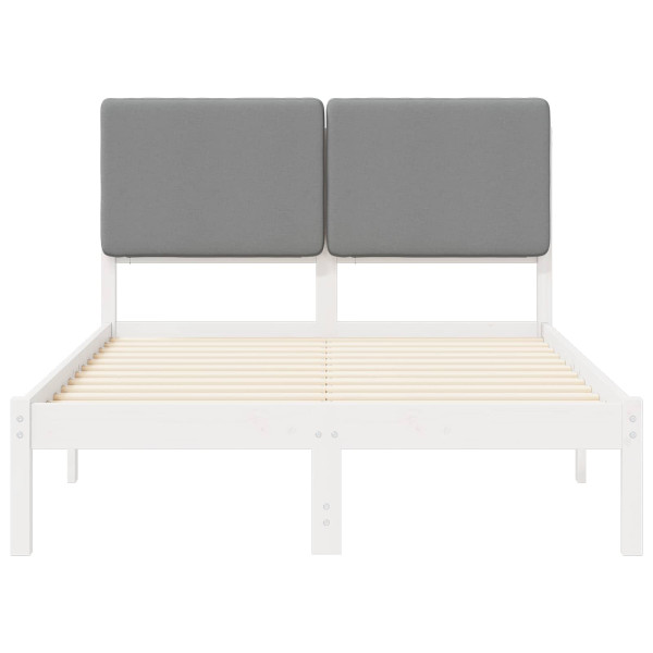 Estructura de Cama con Cabecera Tapizada Gris Claro M 5