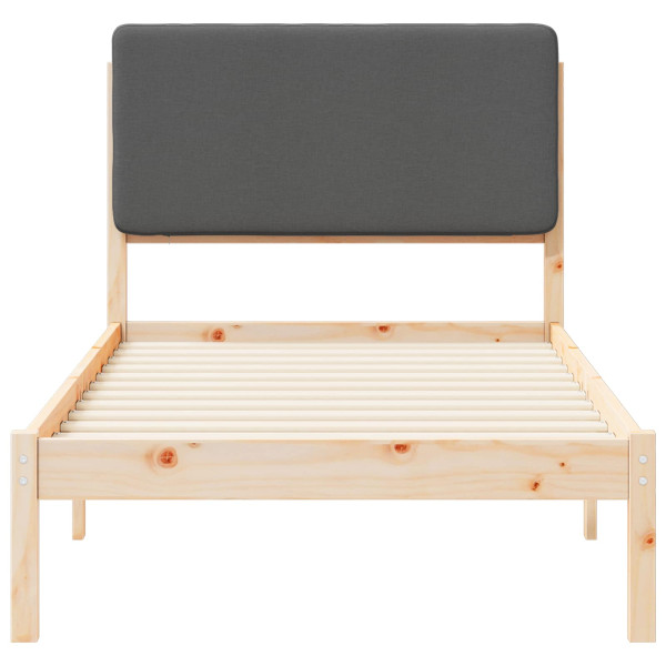 Estructura de Cama con Cabecera Tapizada Gris oscuro M 5