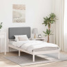 Estructura de Cama con Cabecera Tapizada Gris Claro 90 x 190 cm 1