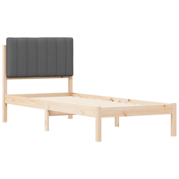 Estructura de Cama con Cabecera Tapizada Gris oscuro M 4