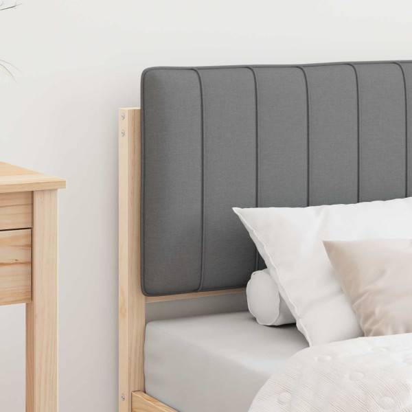 Estructura de Cama con Cabecera Tapizada Gris Claro 75 x 190 cm M 3