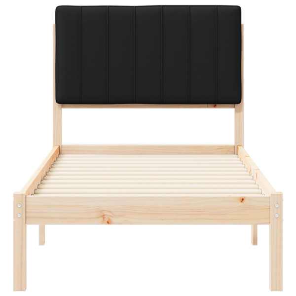 Estructura de Cama con Cabecera Tapizada Negro 75 x 190 cm M 5
