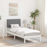 Estructura de Cama con Cabecera Tapizada Gris Claro 75 x 190 cm 1