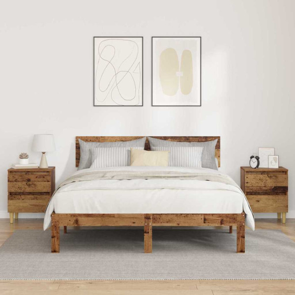 Mueble de cama con cajón Madera Vieja 40 x 35 x 50 cm M 4