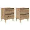 Armarios de cama 2 pcs Roble artesanal 40 x 35 x 50 cm 1