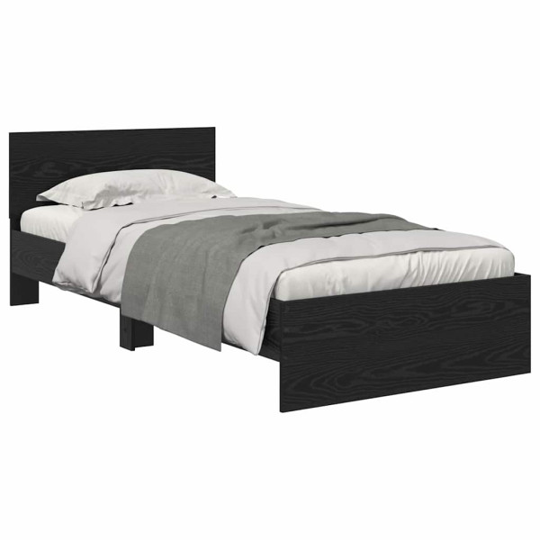 Estructura de cama con cabecera Roble Negro 100 x 200 cm M 3