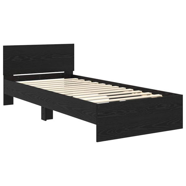 Estructura de cama con cabecera Roble Negro 100 x 200 cm M 5