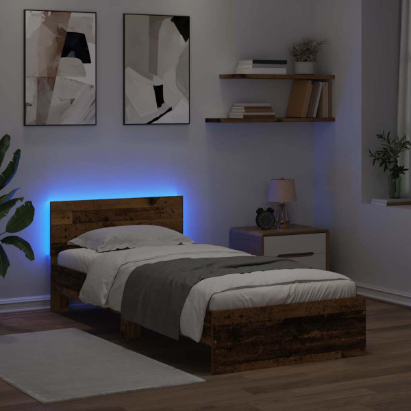 Estructura de cama con cabecera Madera Vieja 90 x 200 cm M 4