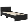 Estructura de cama Roble Negro 90 x 200 cm Madera contrachapada 5
