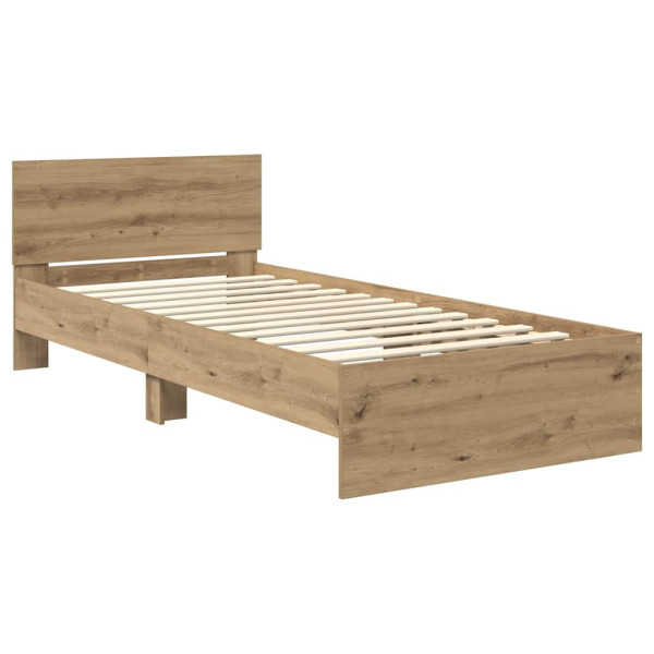 Estructura de cama con cabecera Roble artesanal 90 x 190 cm M 5