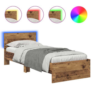 Estructura de cama con cabecera Madera Vieja 75 x 190 cm H