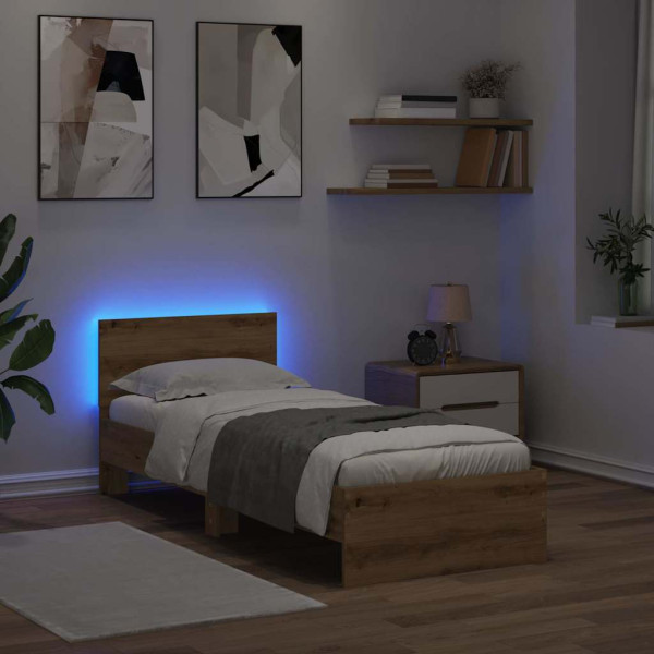 Estructura de cama con cabecera Roble artesanal 75 x 190 cm M 4