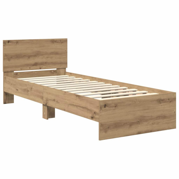 Estructura de cama con cabecera Roble artesanal 75 x 190 cm M 5
