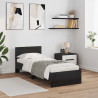 Estructura de cama Roble Negro 75 x 190 cm Madera contrachapada 1