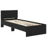 Estructura de cama Roble Negro 75 x 190 cm Madera contrachapada 5
