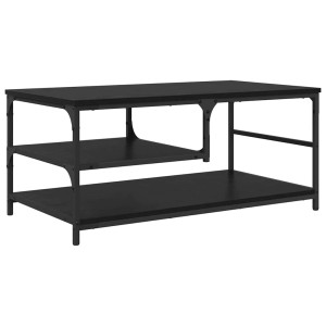 Mesa de Café Roble Negro 90 x 49 x 40 cm Madera contrachapada H