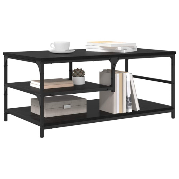 Mesa de Café Roble Negro 90 x 49 x 40 cm Madera contrachapada M 3