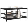 Mesa de Café Roble Negro 90 x 49 x 40 cm Madera contrachapada 3