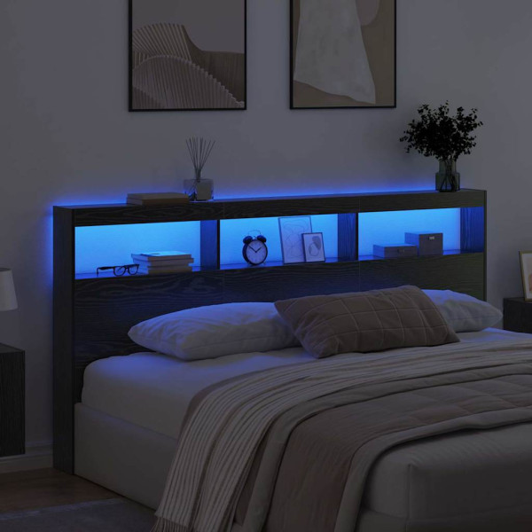 Cabecero Roble Negro 200 x 17 x 102 cm Madera contrachapada M 4