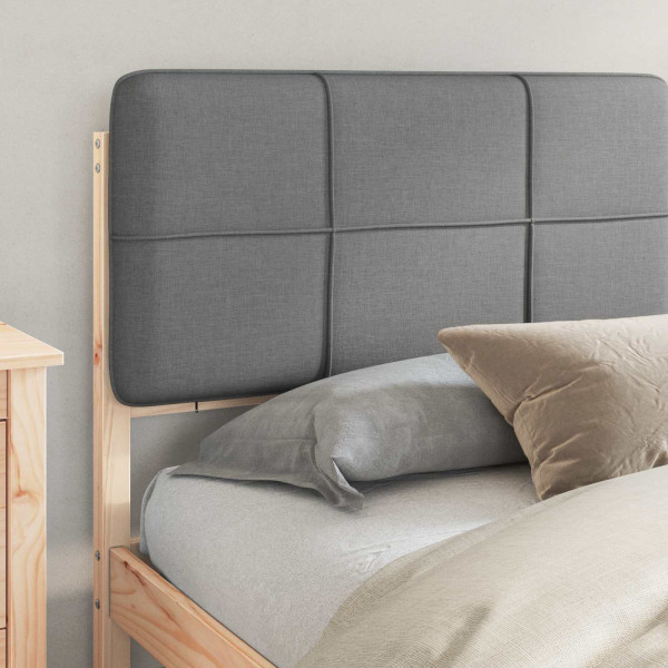 Estructura de Cama con Cabecera Tapizada Gris Claro M 3