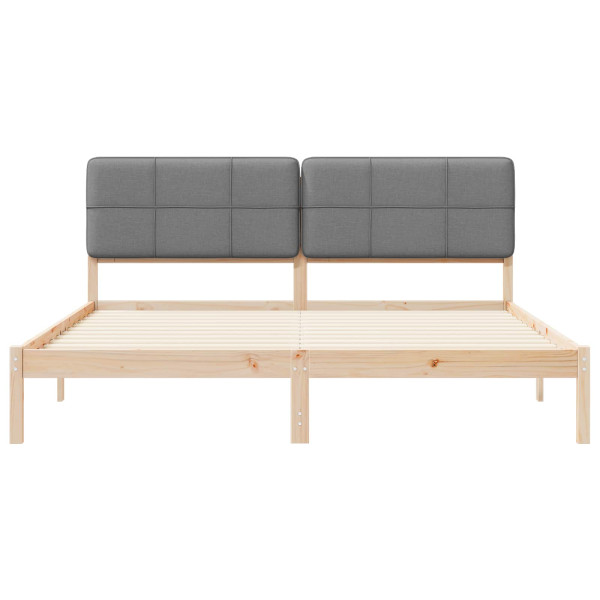 Estructura de Cama con Cabecera Tapizada Gris Claro M 5