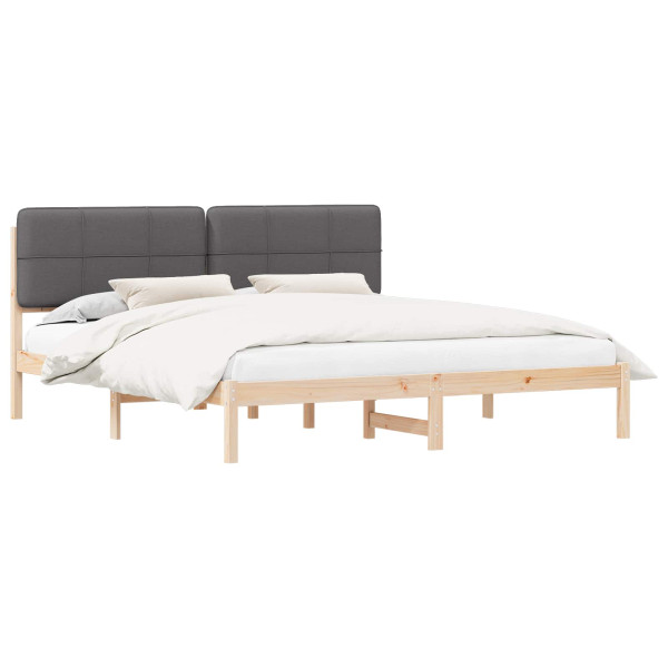 Estructura de Cama con Cabecera Tapizada Gris oscuro M 2